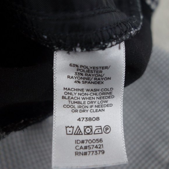 Anne Taylor Factory Pants Women's 6 Petite Black Checkered Stretch Curvy Chino - Picture 7 of 10